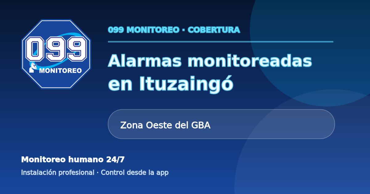 Cobertura de alarmas monitoreadas 099 en Ituzaingó