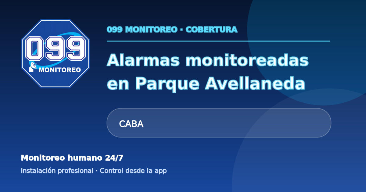 Cobertura de alarmas monitoreadas 099 en Parque Avellaneda