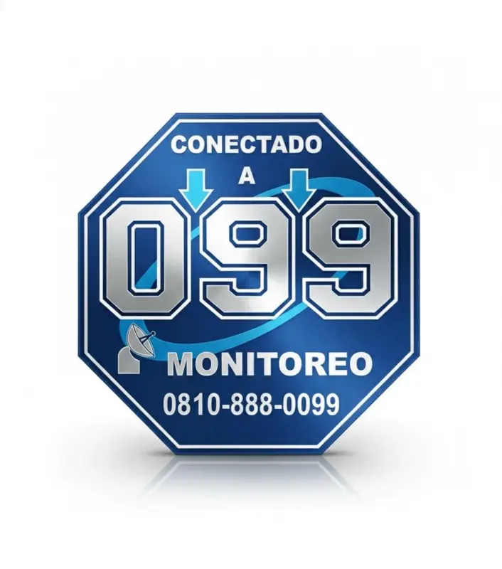 Placa disuasiva oficial Conectado a 099 Monitoreo