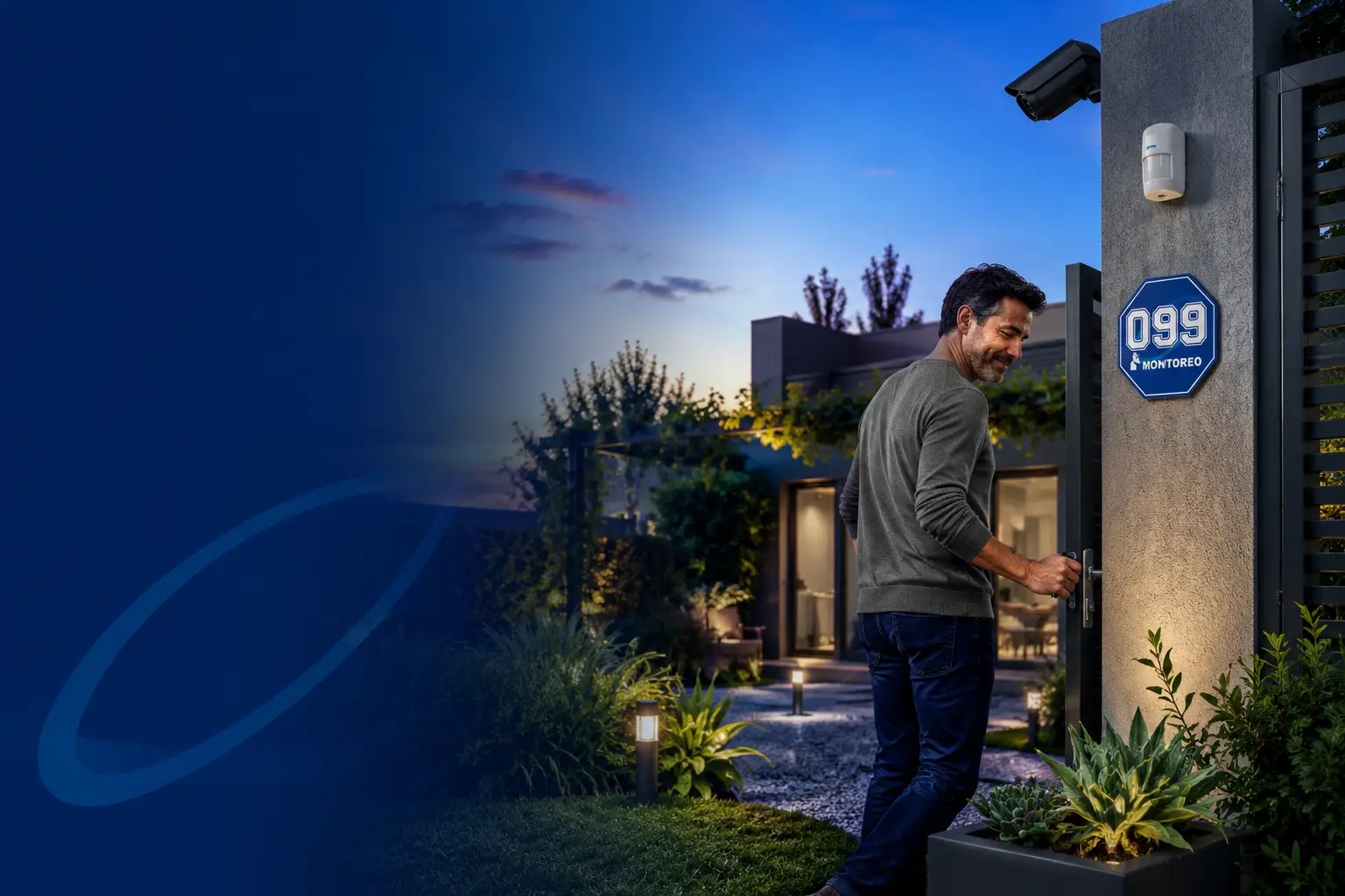 Protección para casas con patio, jardín y accesos exteriores con 099 Monitoreo